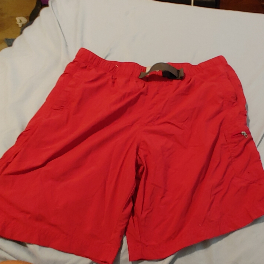 Columbia red swim shorts